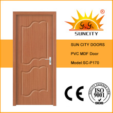 Porte intérieure moderne de PVC de MDF de salle de bains à vendre (SC-P170)